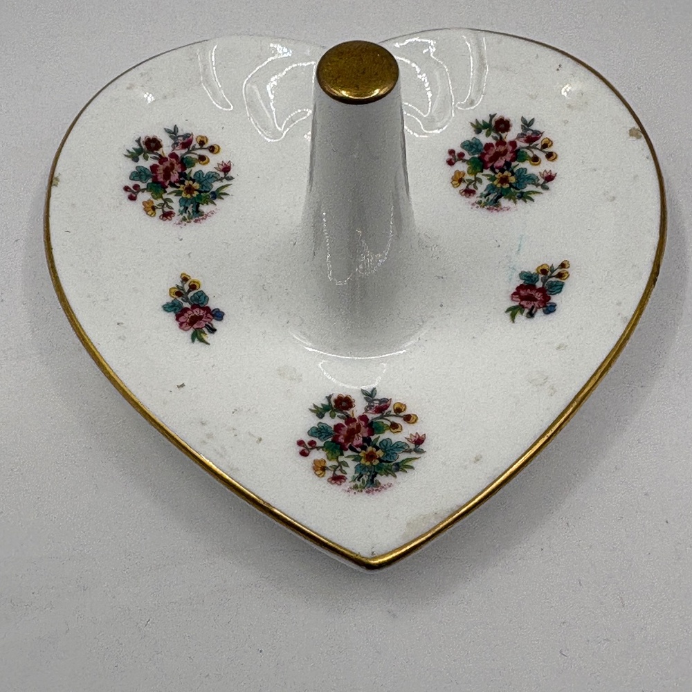 COALPORT Ming Rose Ring Trinket Heart Tray Made in England